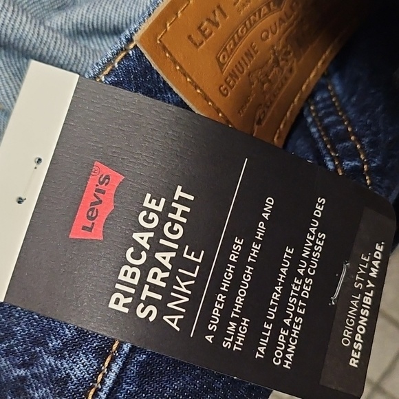 Levi's Ribcage Straight Ankle Blue Denim Jeans - Picture 6 of 6